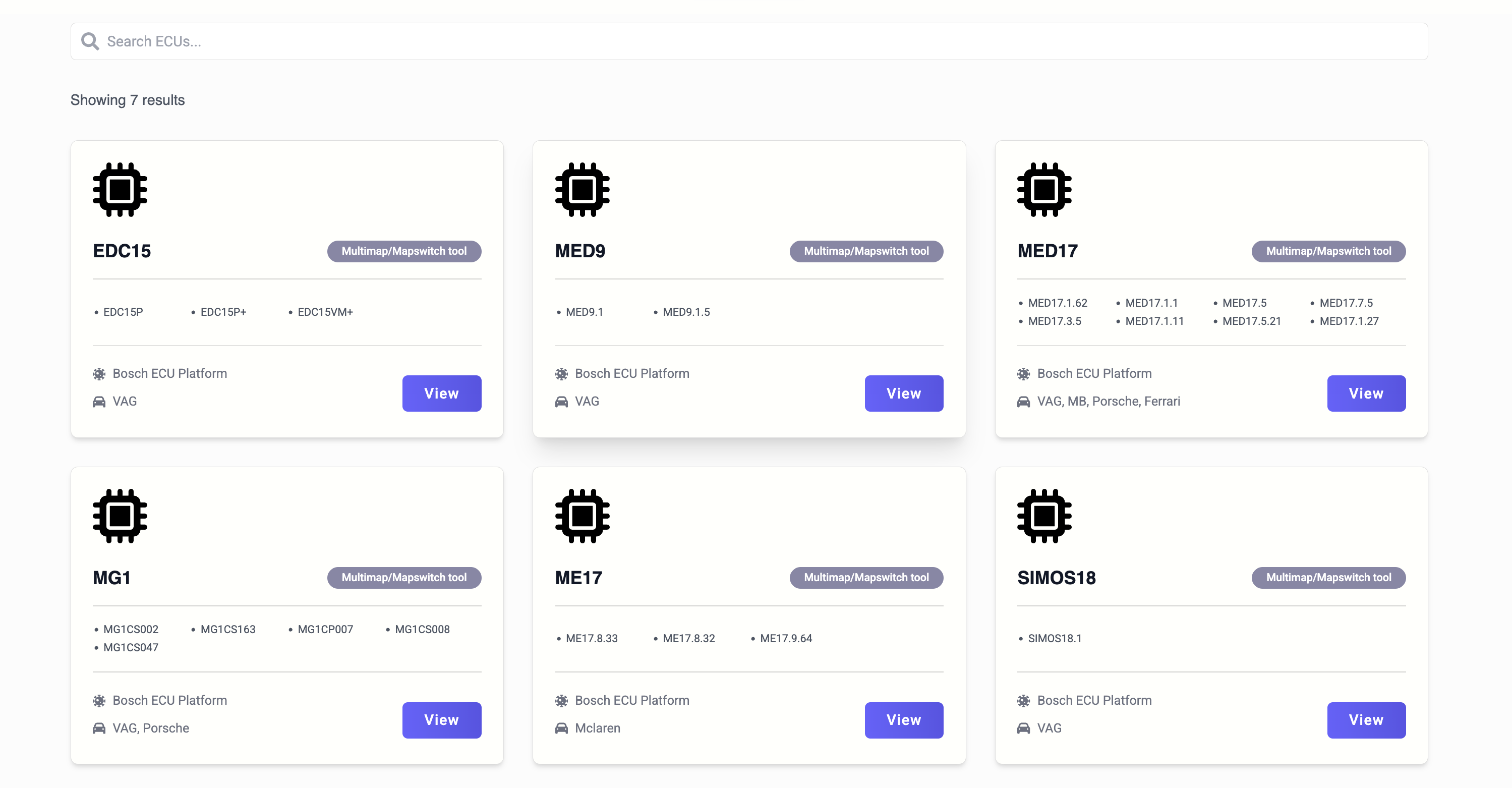 ECU Catalog - Select your ECU family